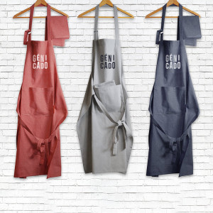 Ensemble tablier et torchon 100% coton bio