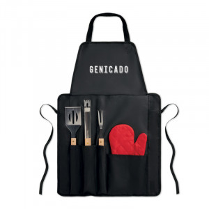 Tablier de cuisine avec gants et outils BBQ